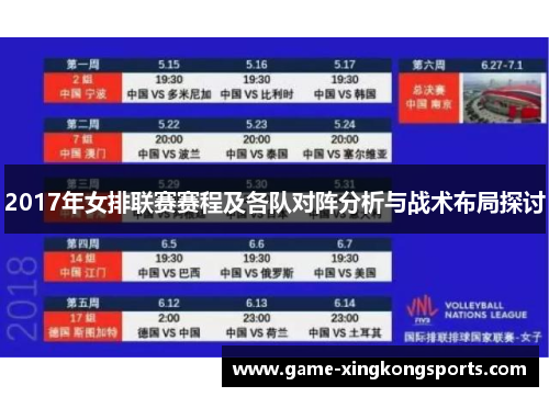 2017年女排联赛赛程及各队对阵分析与战术布局探讨