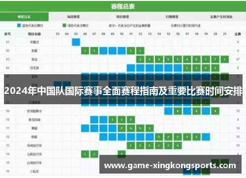 2024年中国队国际赛事全面赛程指南及重要比赛时间安排